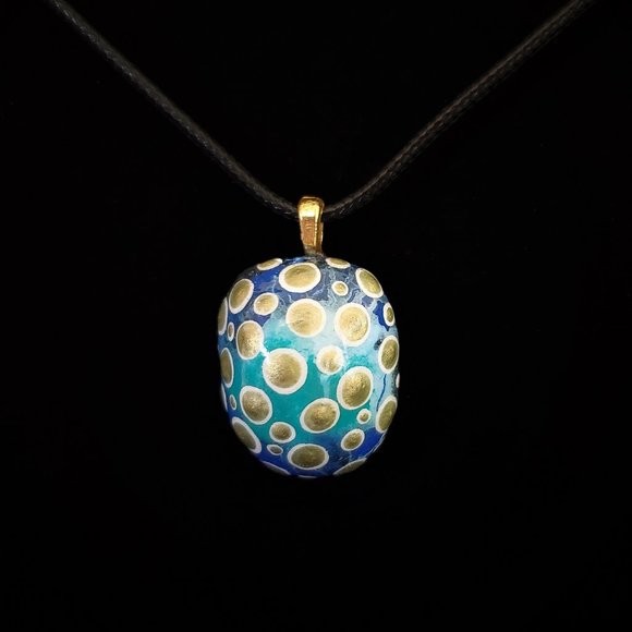 Handpainted Dot Art Pendant - Picture 1 of 10